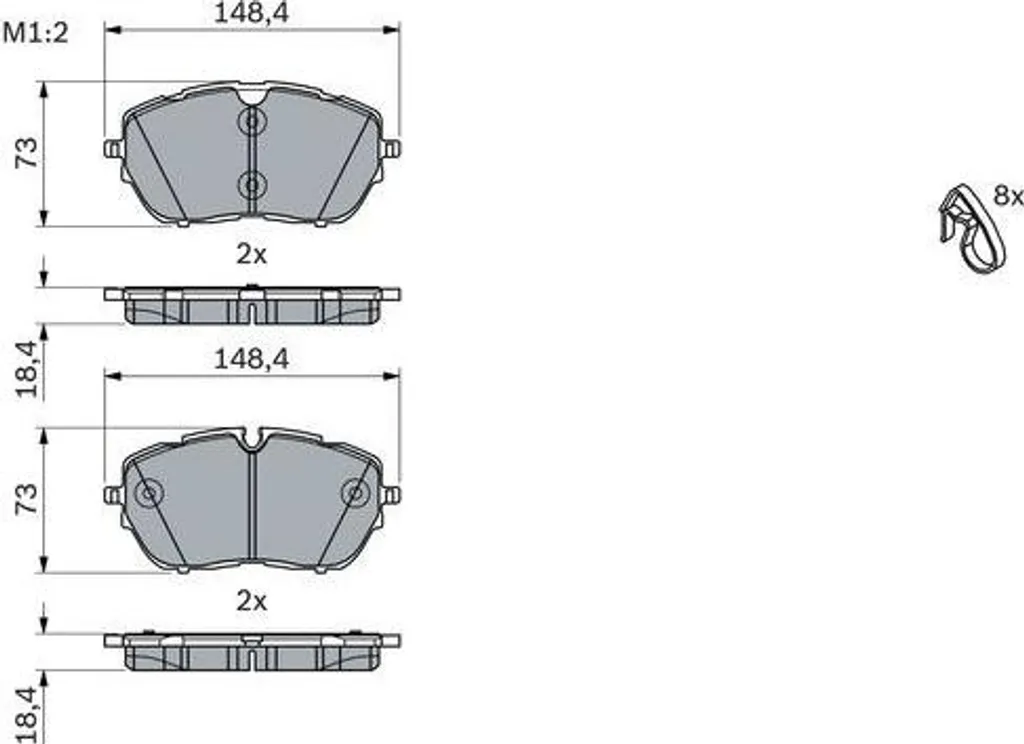 Plaquettes de Frein Bosch OE 1612373080 Haute Résistance Thermique