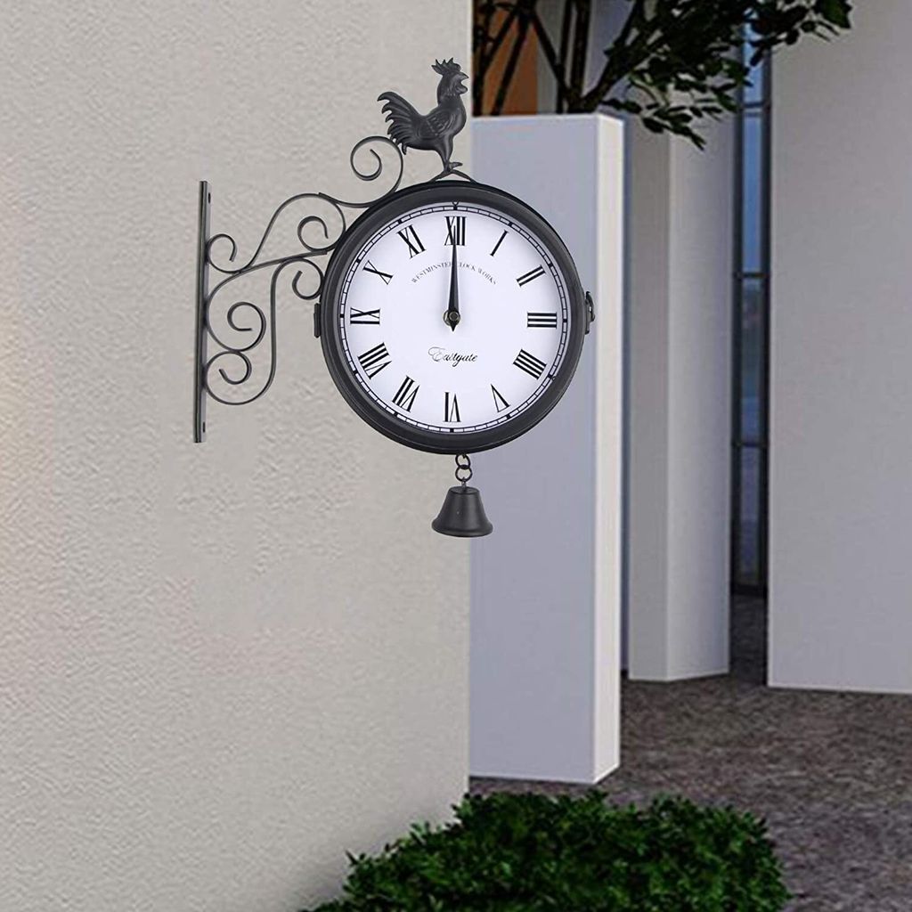 Wanduhren Vintage Retro Uhr Metall Wanduhr Bahnhofsuhr Produktbild 6