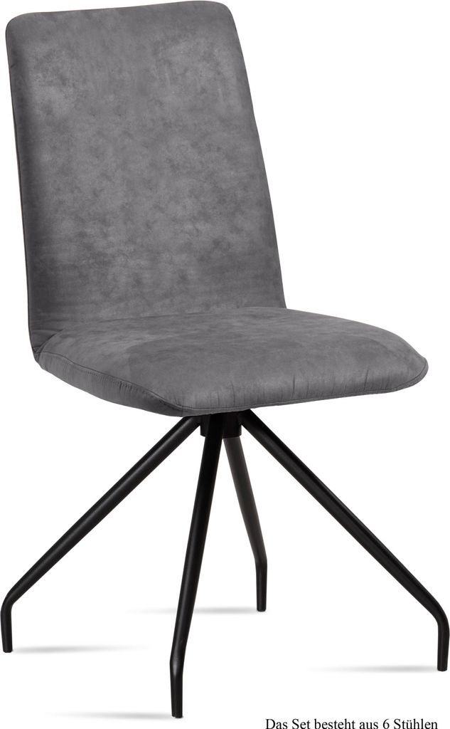 Esszimmerstuhl (6er-Set) Desiri 47x92x60 Schwarz/Grau