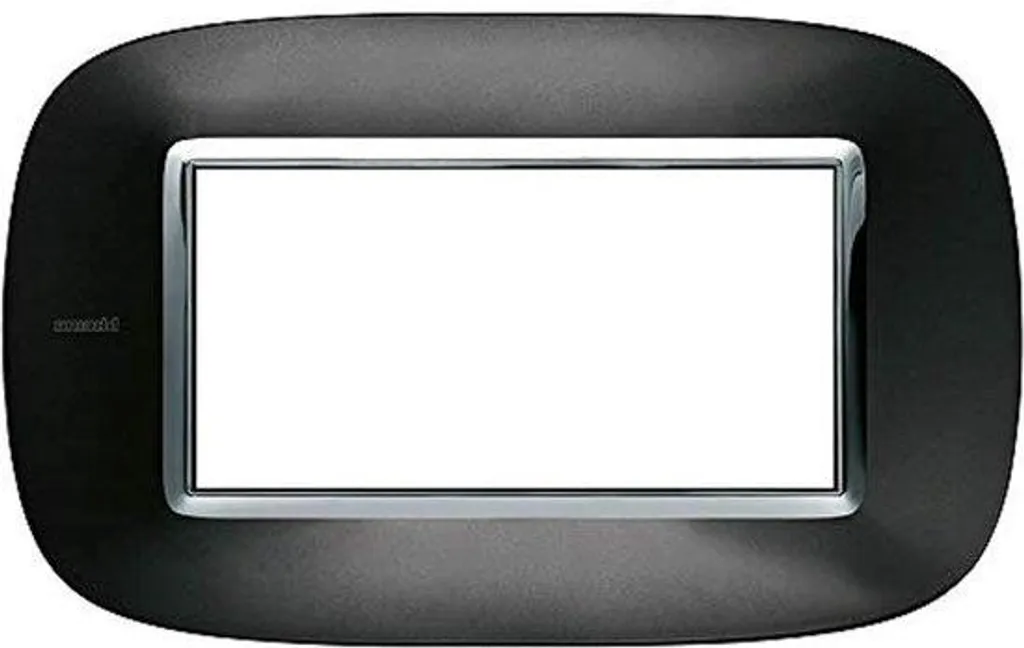 Plaque ovale 4 modules anthracite avec vis pour boîtier d'encastrement