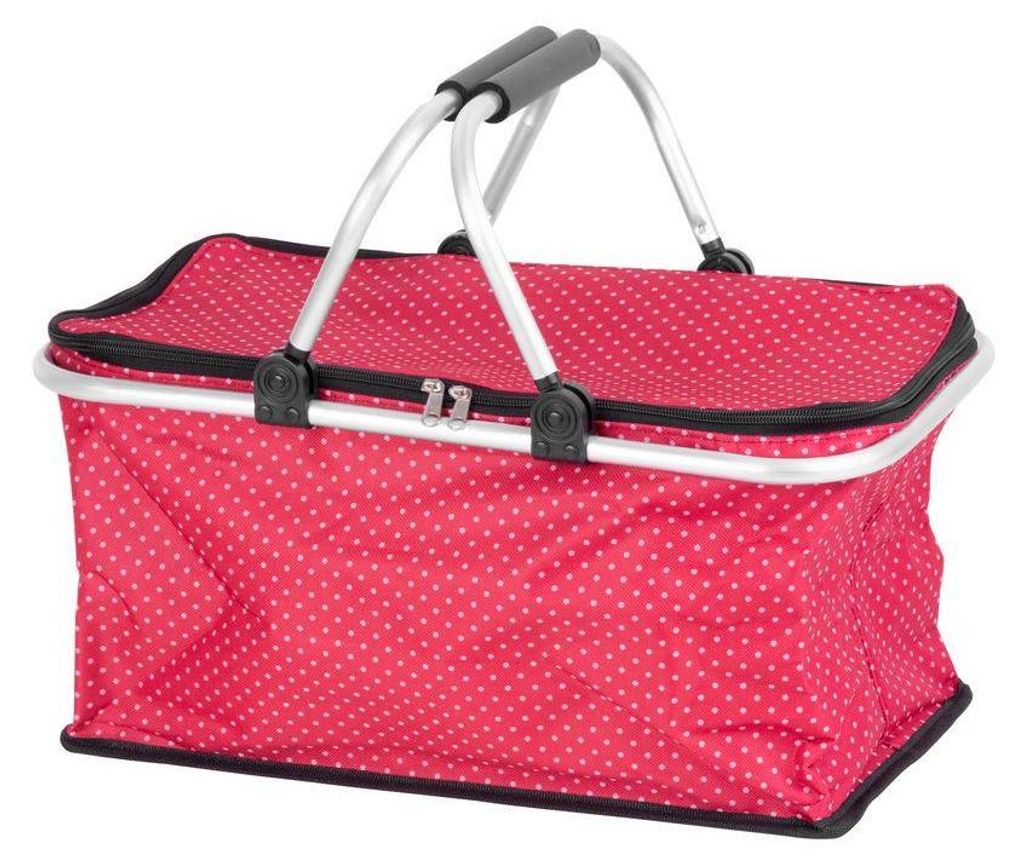 Einkaufskorb Jela, rot, faltbar, max. 5 kg, 47x28x25 cm