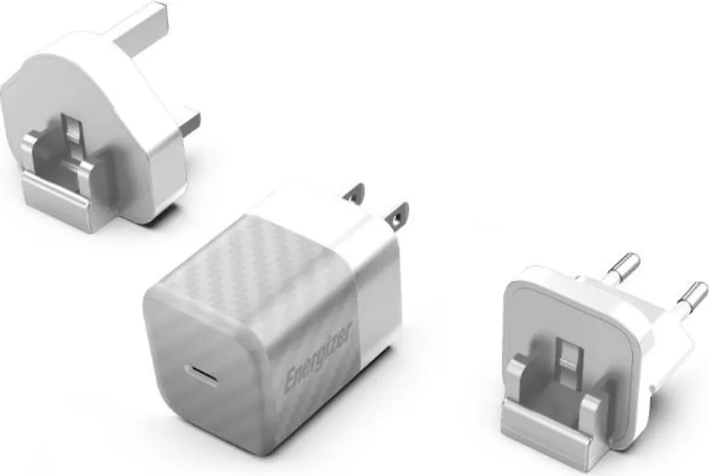 Chargeur Rapide USB-C 20W pour Voyage Energizer Argent Prises EU/UK/US 4A
