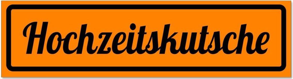 Kiwistar - Autoaufkleber - Orange - Schwarz - 45 x 12 cm - Königskutsche invertiert - Hinweis Aufkleber Sticker für Auto, Kfz, Fahrrad, PKW, LKW