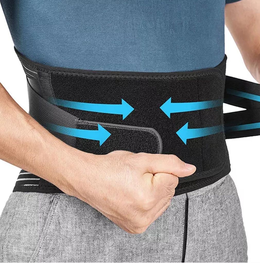 Rückenbandage Rücken Stützgürtel mit verstellbarer Zuggurte & atmungsaktiven Material Lendenwirbel Stütze Gürtel