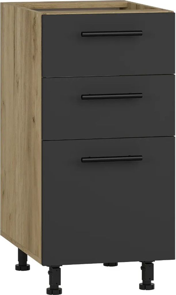 Halmar Küchenunterschrank Vento D3S H-40/82 - Craft Oak / Anthrazit