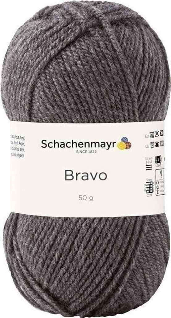Schachenmayr Bravo, 50g Mittelgrau Meliert Handstrickgarne Produktbild 