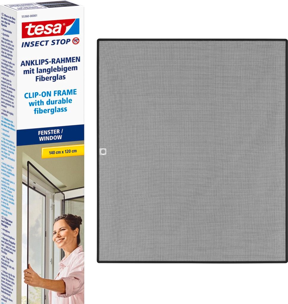 tesa Insect Stop Clip On Fliegengitter für Fenster, ohne Produktbild 
