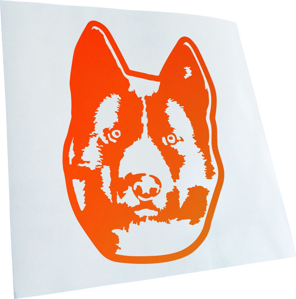 Kiwistar - Autoaufkleber - karelian bear dog Hund - Neonorange - 60x43cm - Aufkleber für Auto, Laptop, Fahrrad, LKW, Motorrad mehrfarbig JDM Decal...