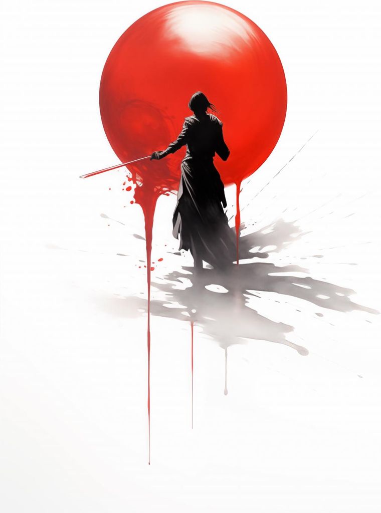 Plakat 15x20cm Einsamer Samurai