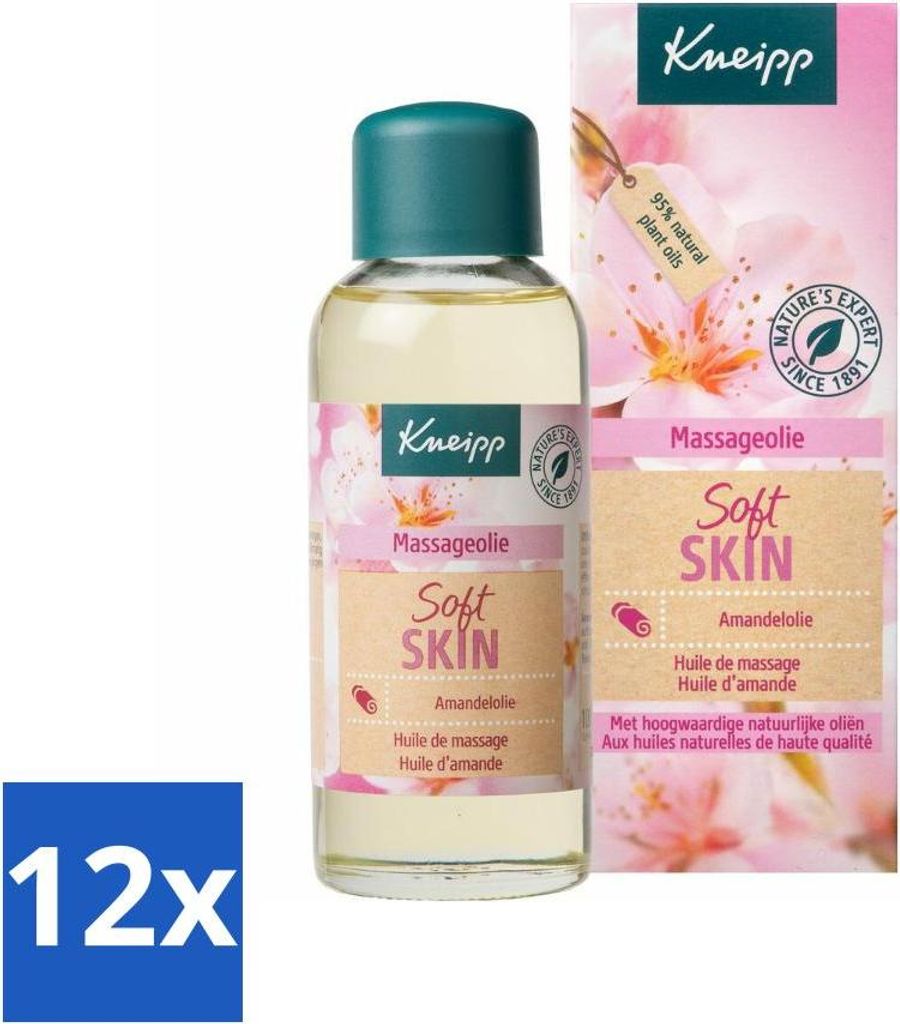 Kneipp - Massageöl - Hautzarte Mandelblüte - Für zarte & geschmeidige Haut - 100 ml - Vorteilspack - 12 Stücke