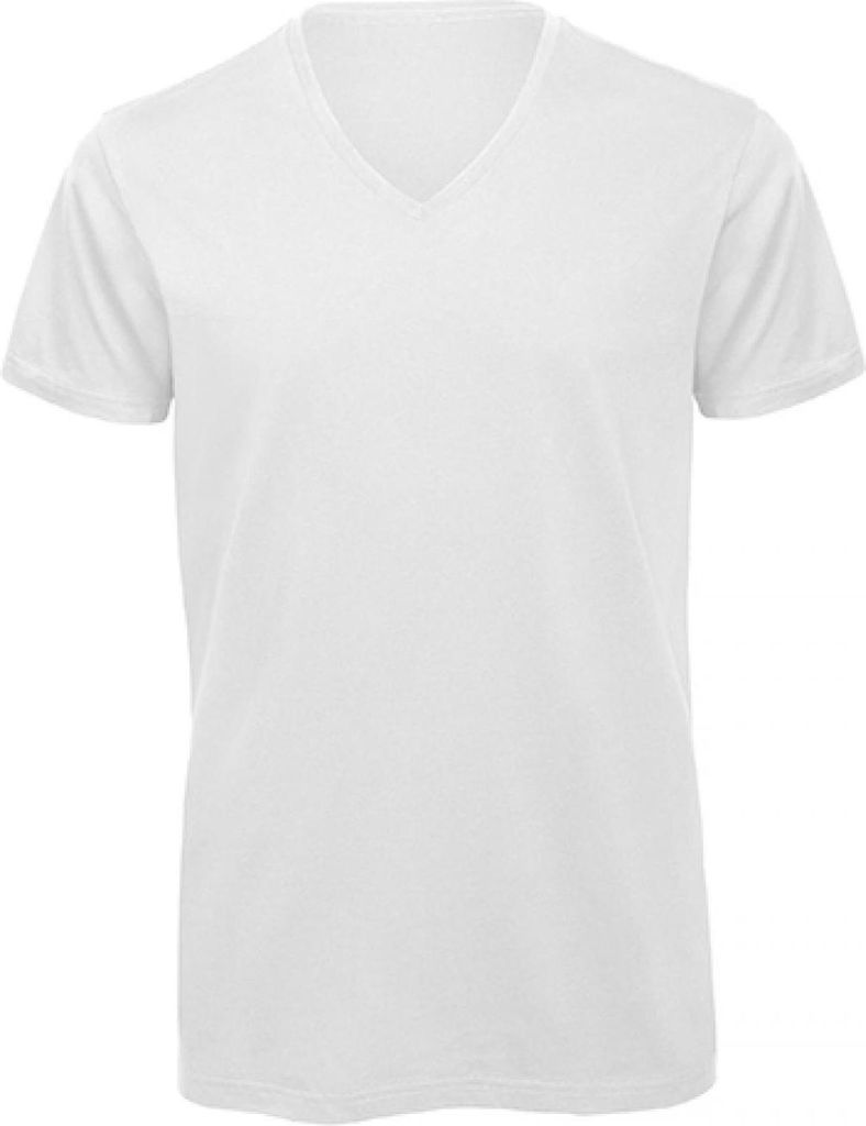 B&C TM044 | Herren V-Neck T-Shirt / 100% Organic Baumwolle - Farbe: White - Größe: S