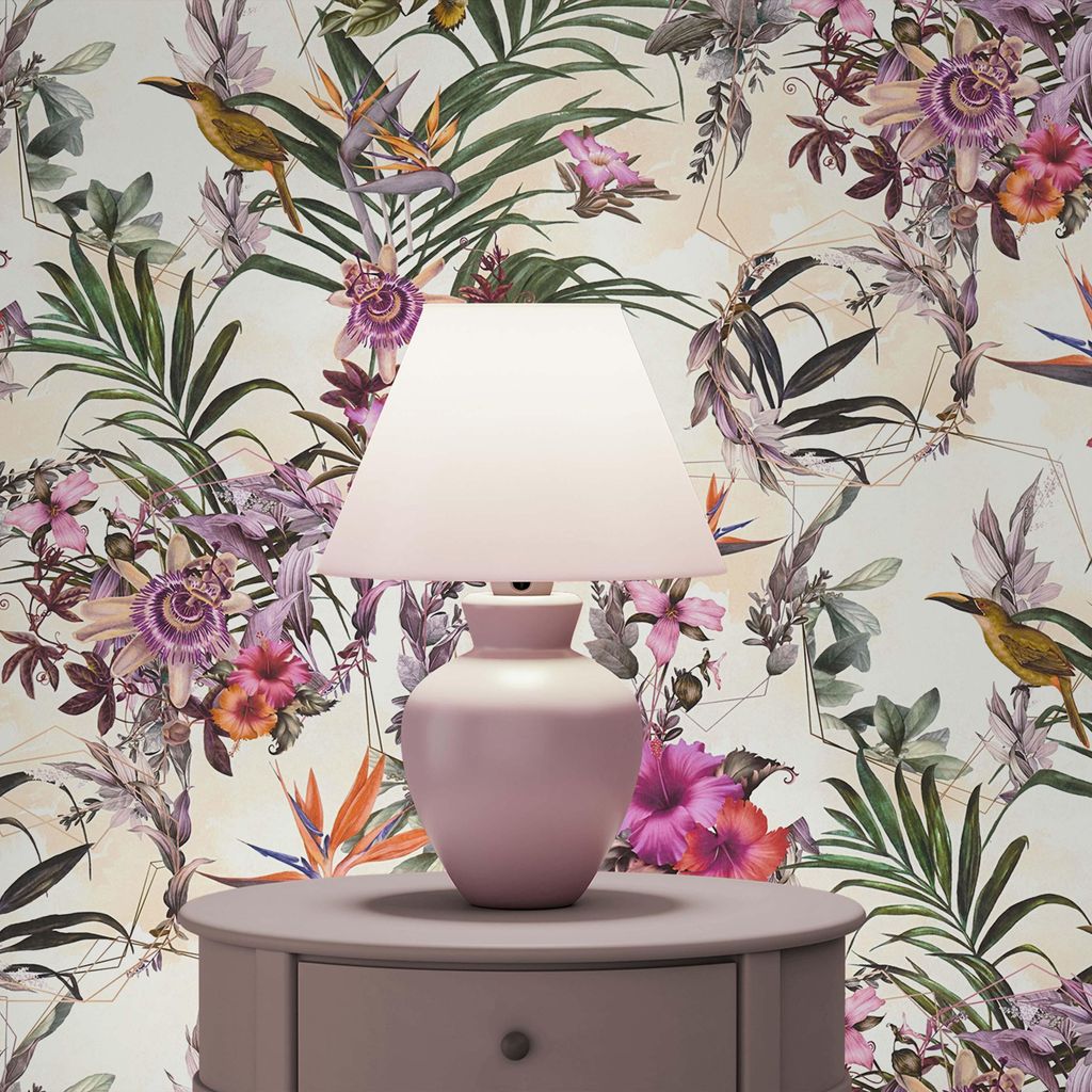 TADESSI Tapete Tiere Maria M1-No.792 Vliestapete Grün Beige Blumenoptik Dschungel Wohnzimmer Schlafzimmer Küche