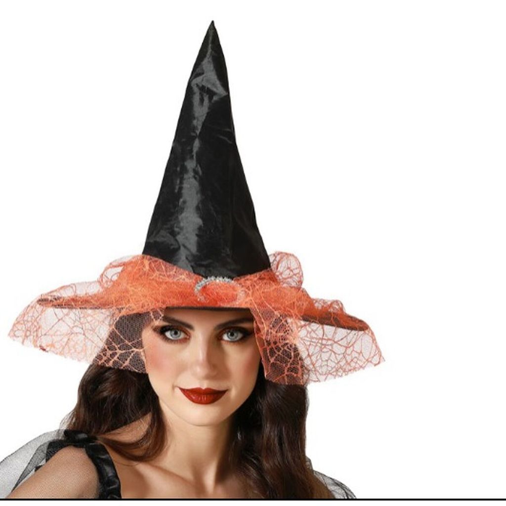Atosa Hexenhut Mit Schleier Orange Orange One Size
