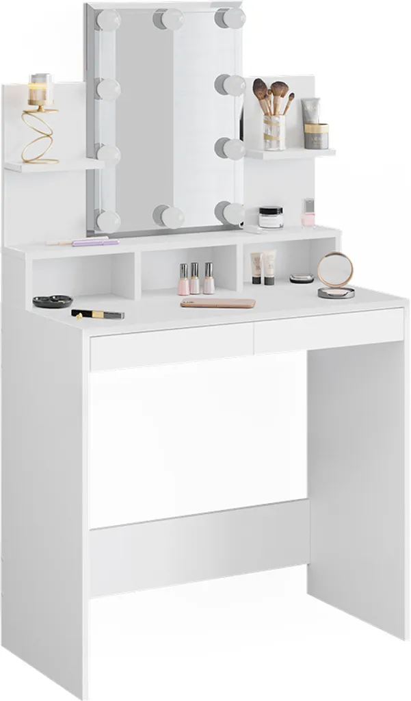 Coiffeuse pour Petite Chambre Vicco Ania 80cm avec Miroir LED Blanc - 7