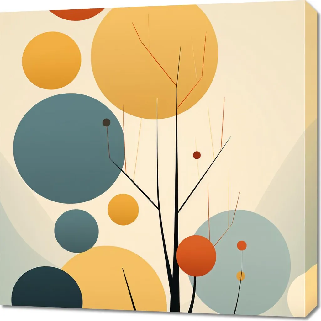 Toile Artistique 70x70 cm Harmonie des Couleurs Automnales Intense