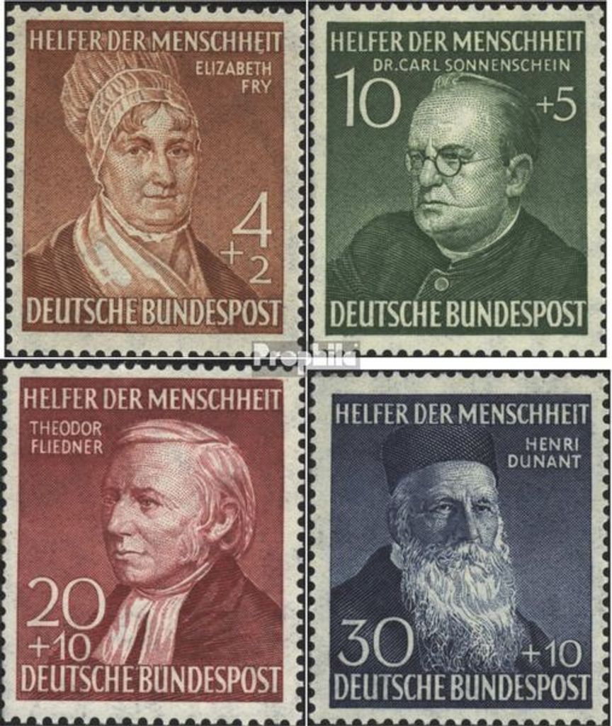 Briefmarken BRD (BR.Deutschland) 1952 Mi 156-159 Produktbild 