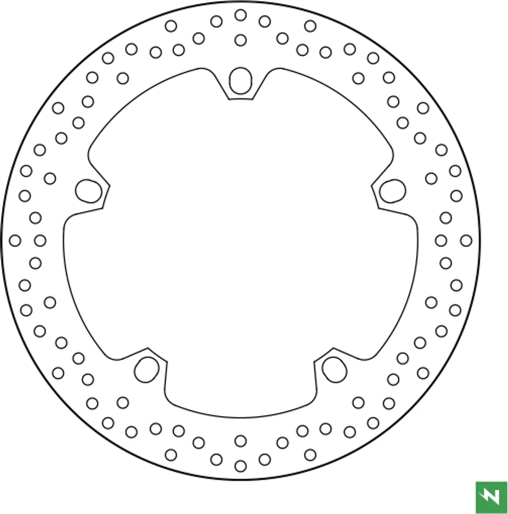 Disque de frein DF5153A rigide 305mm avec fixation 5 trous pour moto