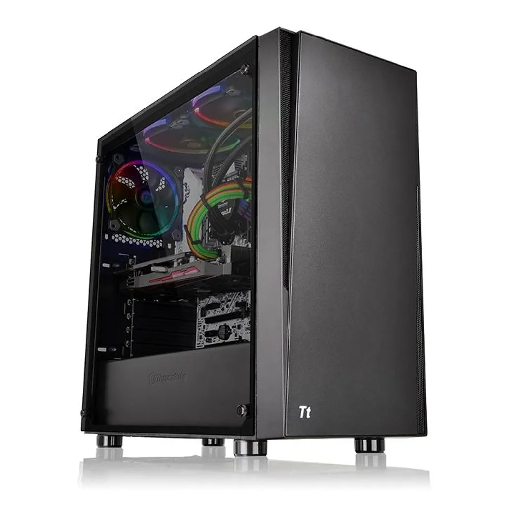 Thermaltake Versa J21 Tempered Glass Edition Boîtier PC Noir Midi-Tour