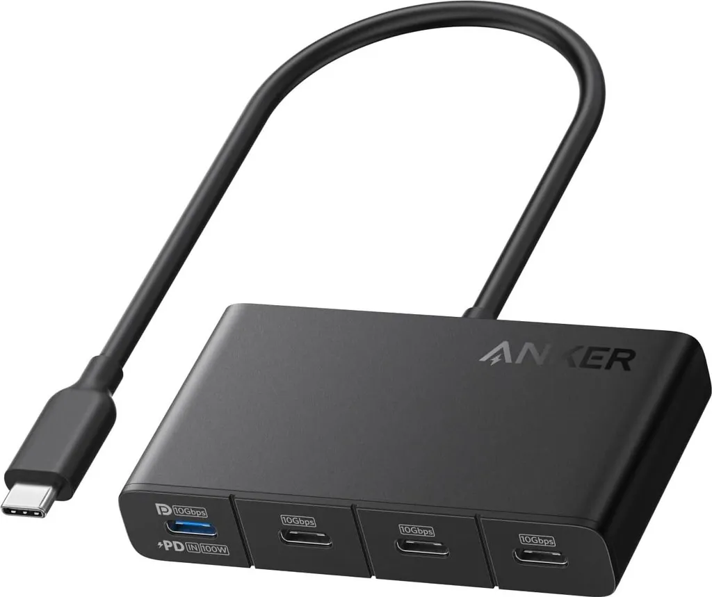 Anker Hub USB-C Multiporta: 4x USB-C 10Gbps per Laptop e Tablet