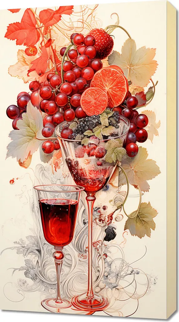 Décoration Murale Cocktail de Fruits Sanglant 50x90 cm Tableau Cuisine