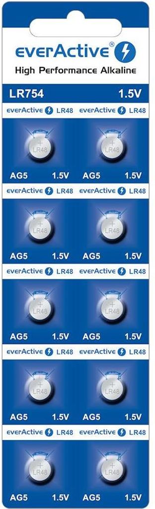 Mini batteria alcalina everActive AG5 G5 LR754 LR48 - Immagine del prodotto 