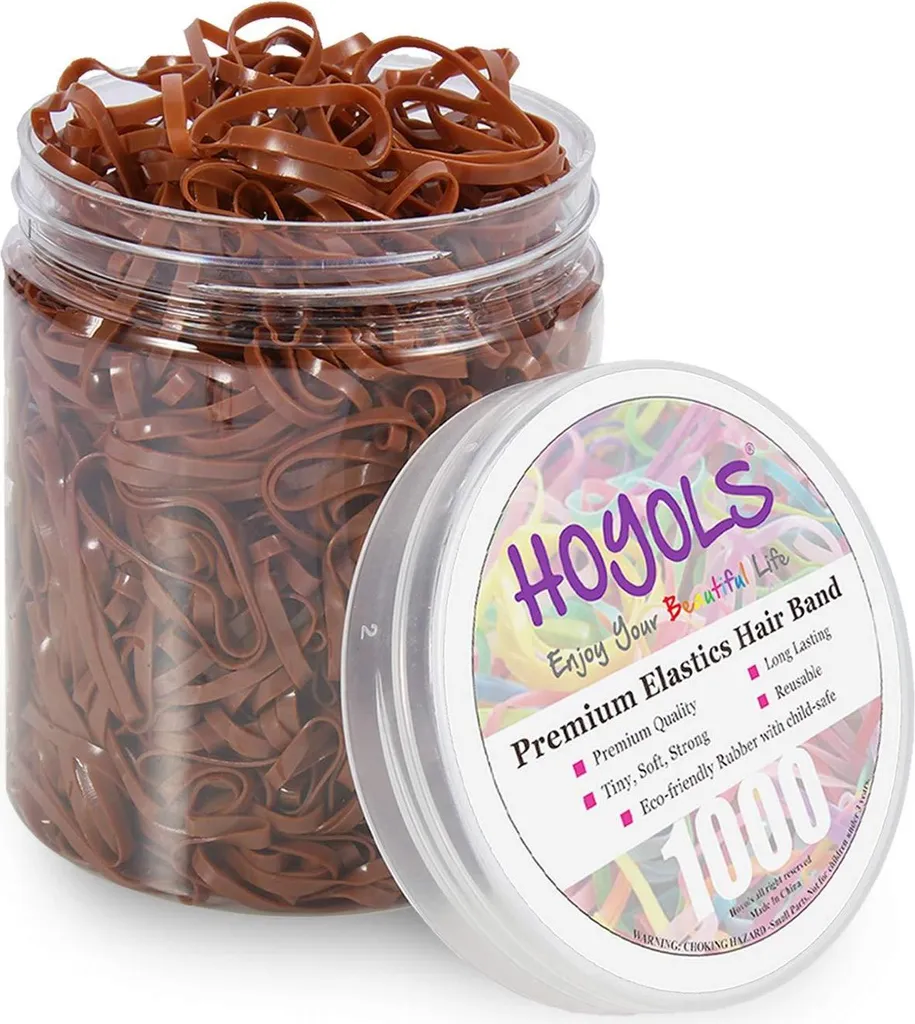 1000 Mini Elastici Caramello TPR - Il Must-Have per Acconciature TOP