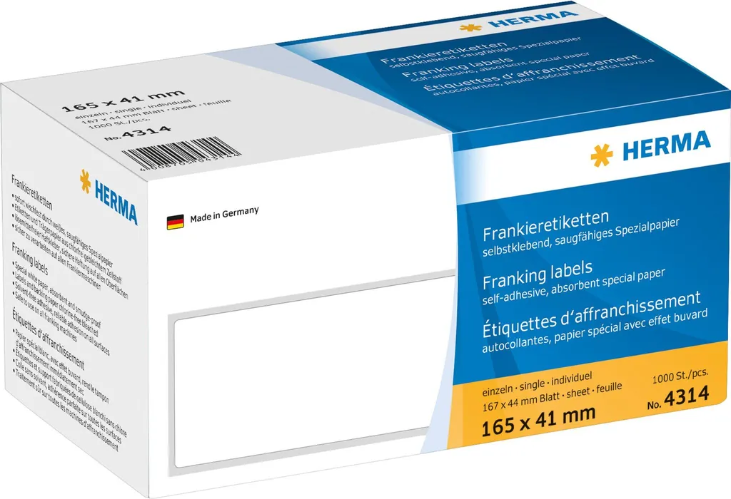 Stock 1000 Etichette Affrancatura 165x41 mm - Qualità Superiore Peel-off