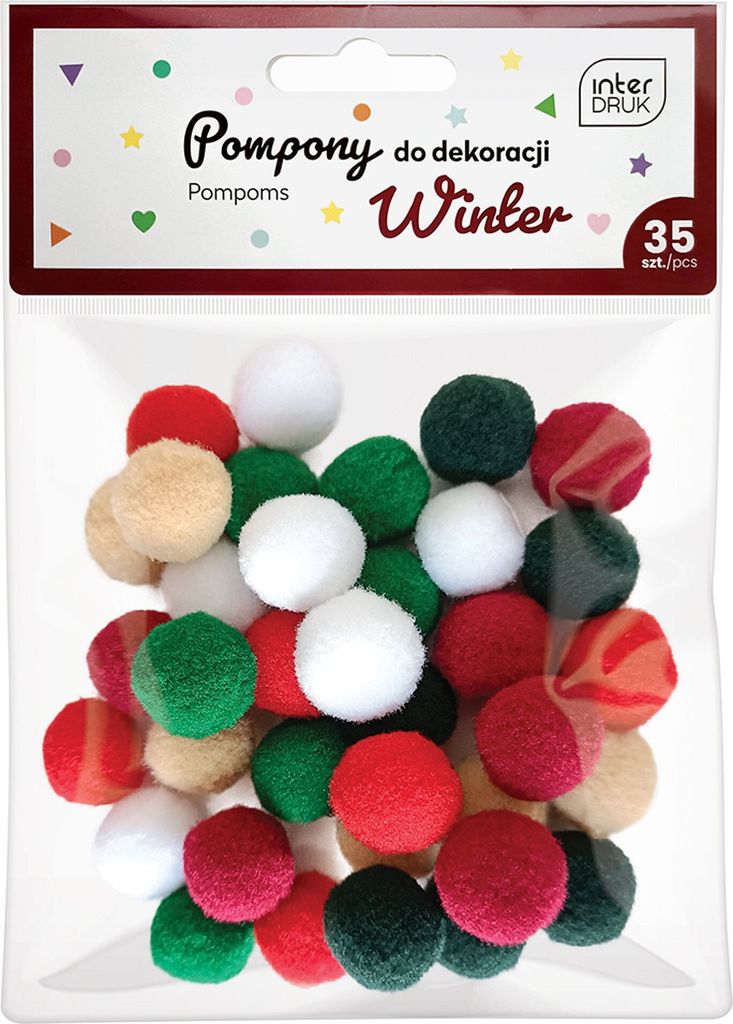 Interdruk Pompons 35 Stück Winter