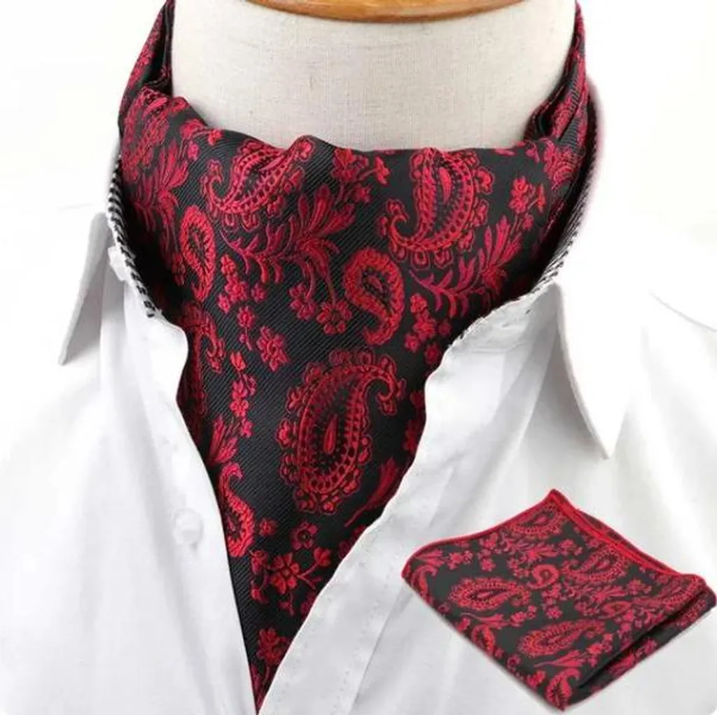Boutons de manchette pour mariage et cérémonie avec détail rouge vif