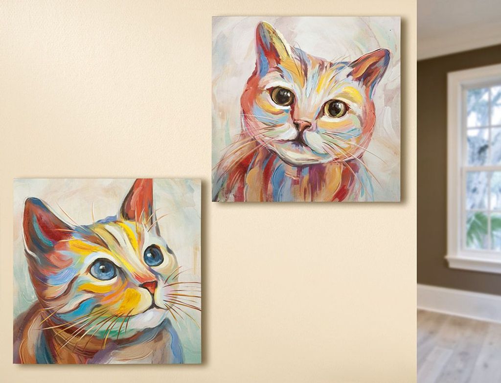 Gilde Bild, quadratisch, "Katzen", Katzenmotiv, Produktbild 