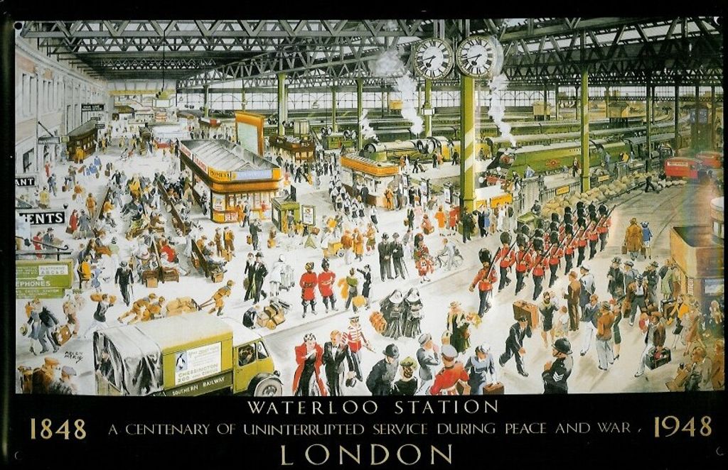 Blechschild Nostalgieschild Waterloo Station London 1848 Eisenbahn