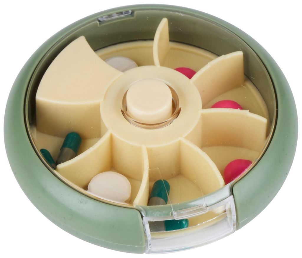7 Tage PILLENBOX rund mit 7 Fächer aus Kunststoff Produktbild 