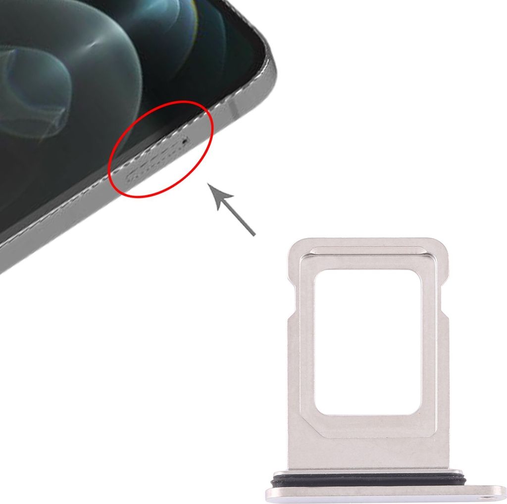 Dual SIM Karten Halter für Apple iPhone 12 Pro Max Silber Card Tray Ersatzteil