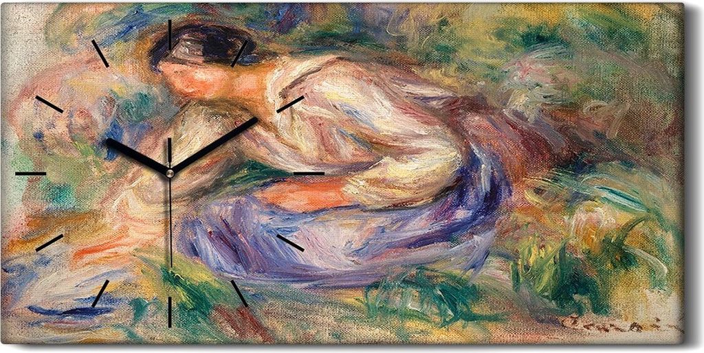 Dekor Leinwand Uhr Wandbilder 60x30 Malerei Abstrakte Frauen Gras Kunst - schwarze Hände