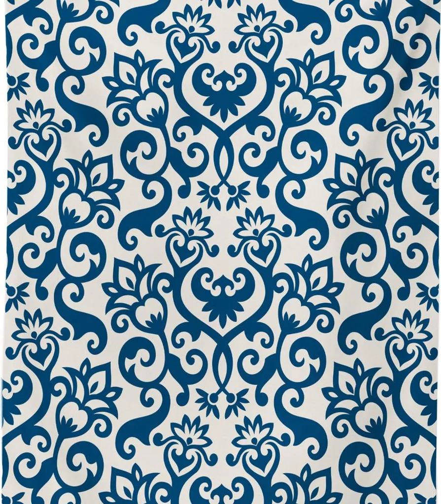 ABAKUHAUS Tovaglia etnica, stile vintage asiatico orientale con composizione mandala fiori e piume di pavone, 140