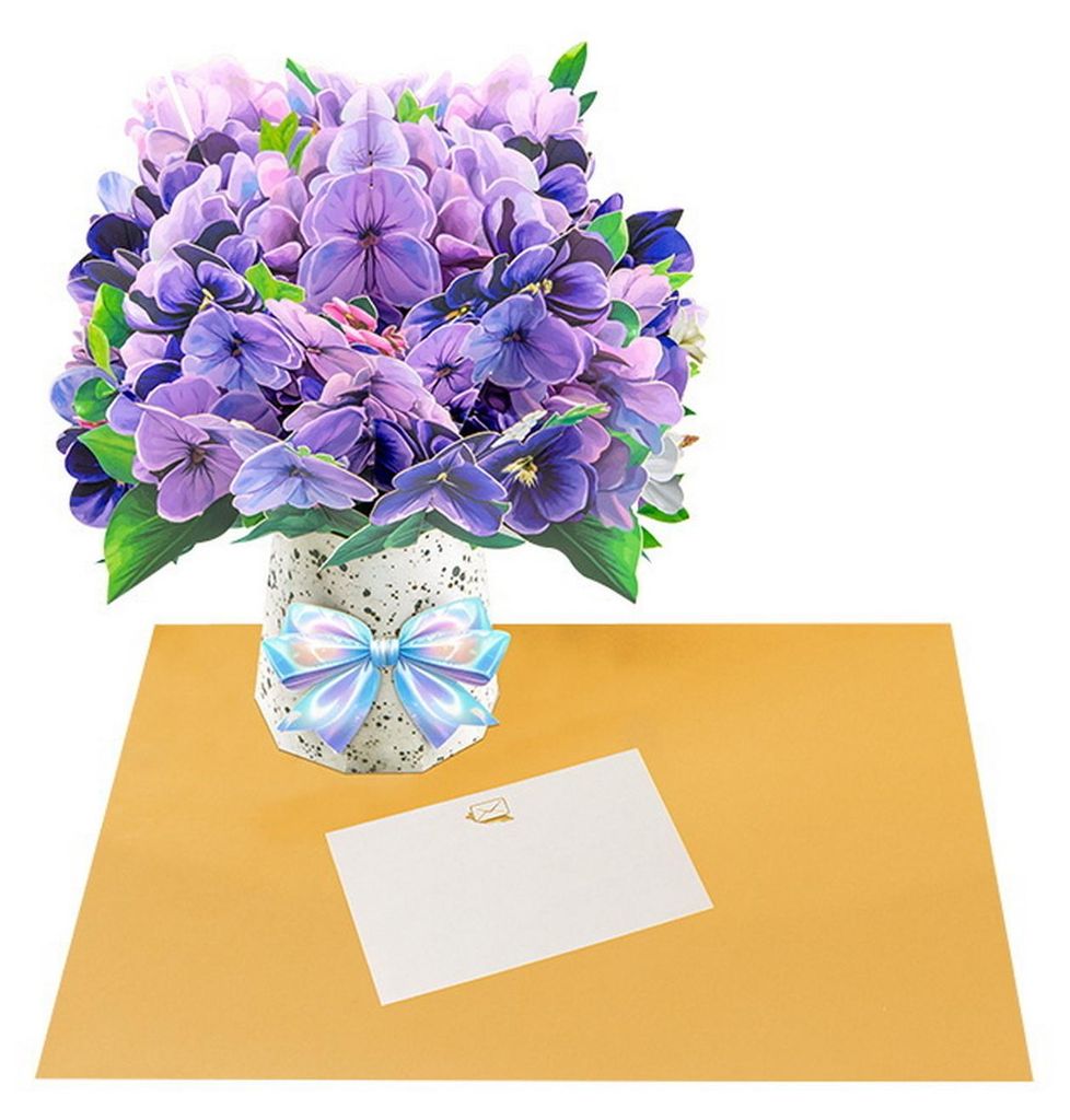 Pop-up-Karten mit Papierblumen, 3D-Blumenstrauß-Grußkarte mit Umschlag und Notiz für Muttertag, Schulabschluss, Jahrestag, Geburtstag, Glückwü...