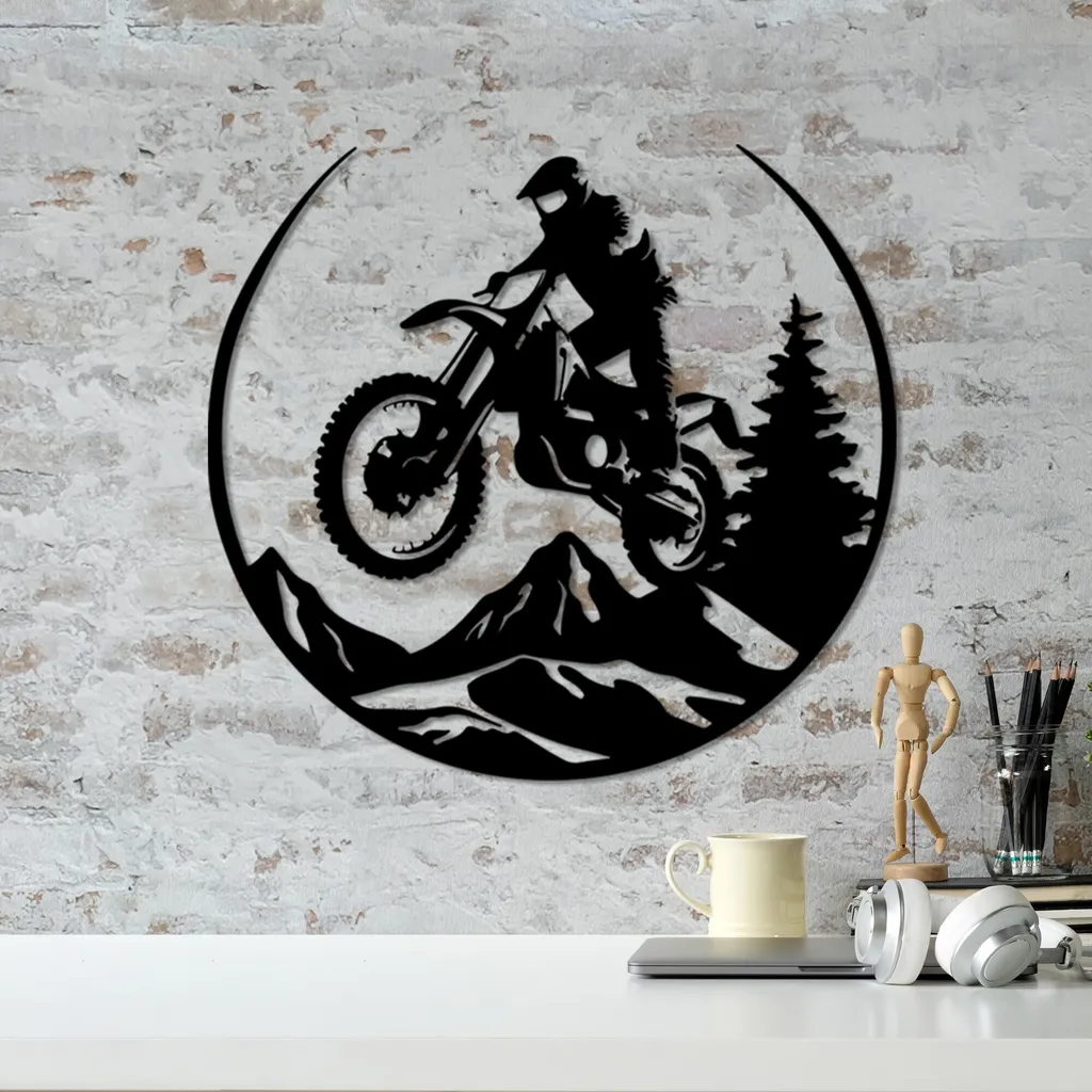 Wallity Enduro Metallo Nero 46x49cm | Decorazione Parete Robusta