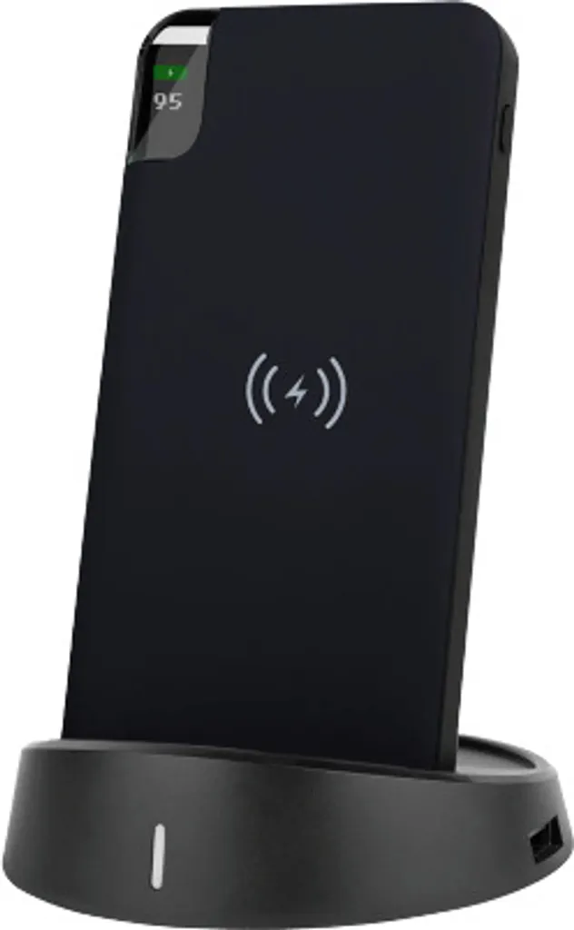 Powerbank Sans Fil QI 8000 mAh V-Tac VT-3509 avec Socle de Charge Noir