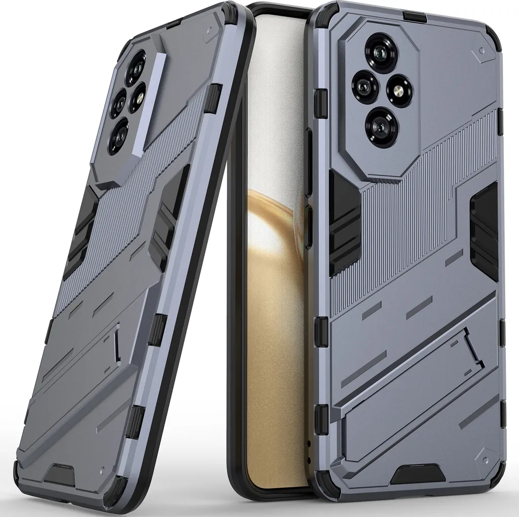 Cover Protettiva Per Honor 70 5G - Custodia Armor Con PC E TPU, Antiurto, Con Cavalletto Regolabile - Nero