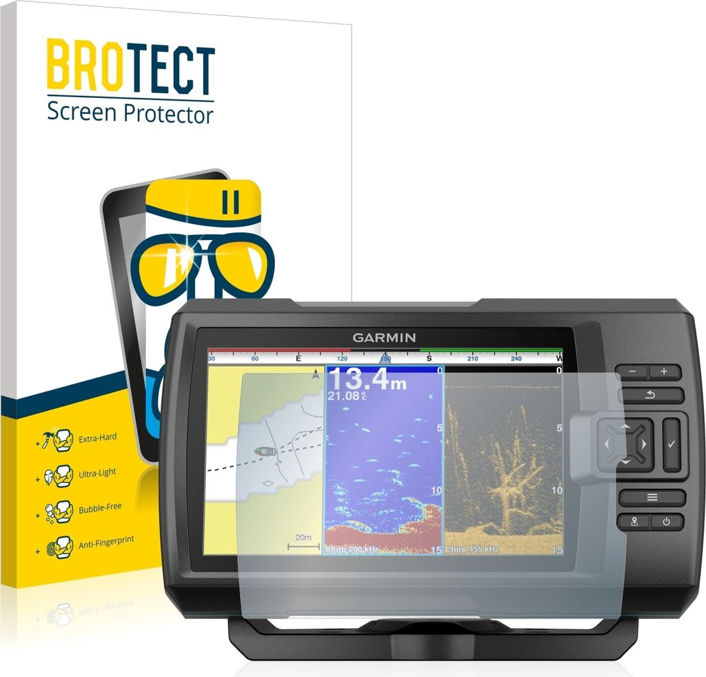 BROTECT Schutzglas für Garmin Striker Plus 9sv Schutzfolie Panzer Folie Glas Display Schutz klar