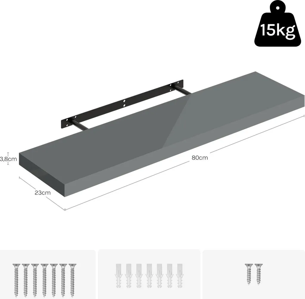 Mensola d'Arredo Gialla 80 cm | Finitura Premium Scomparsa Portata 15kg