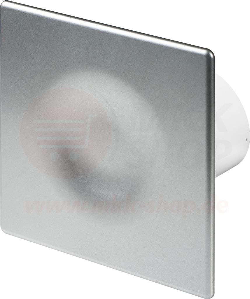 Wohnraumlüfter Lüfter Badlüfter Deckenlüfter Ventilator Badventilator Ø 100 mm Feuchtesensor / Hygrostat silber satiniert