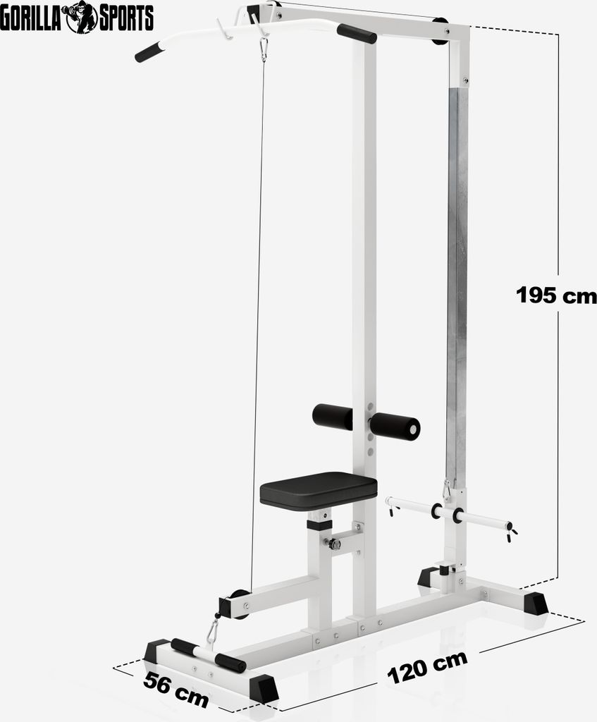 GORILLA SPORTS® Latzugstation - Verstellbar, 120x56x195cm, Produktbild 6