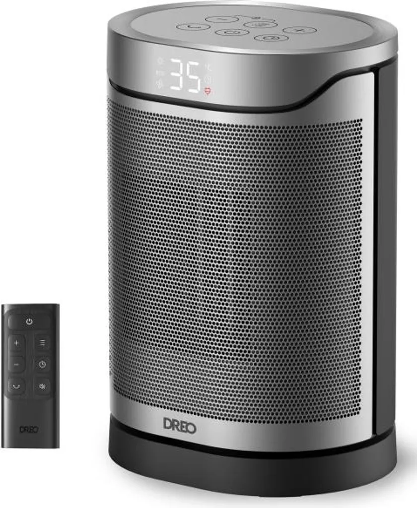 Stufa Dreo 318 IperVetroceramica 1500W: Riscaldatore a Colonna Nero