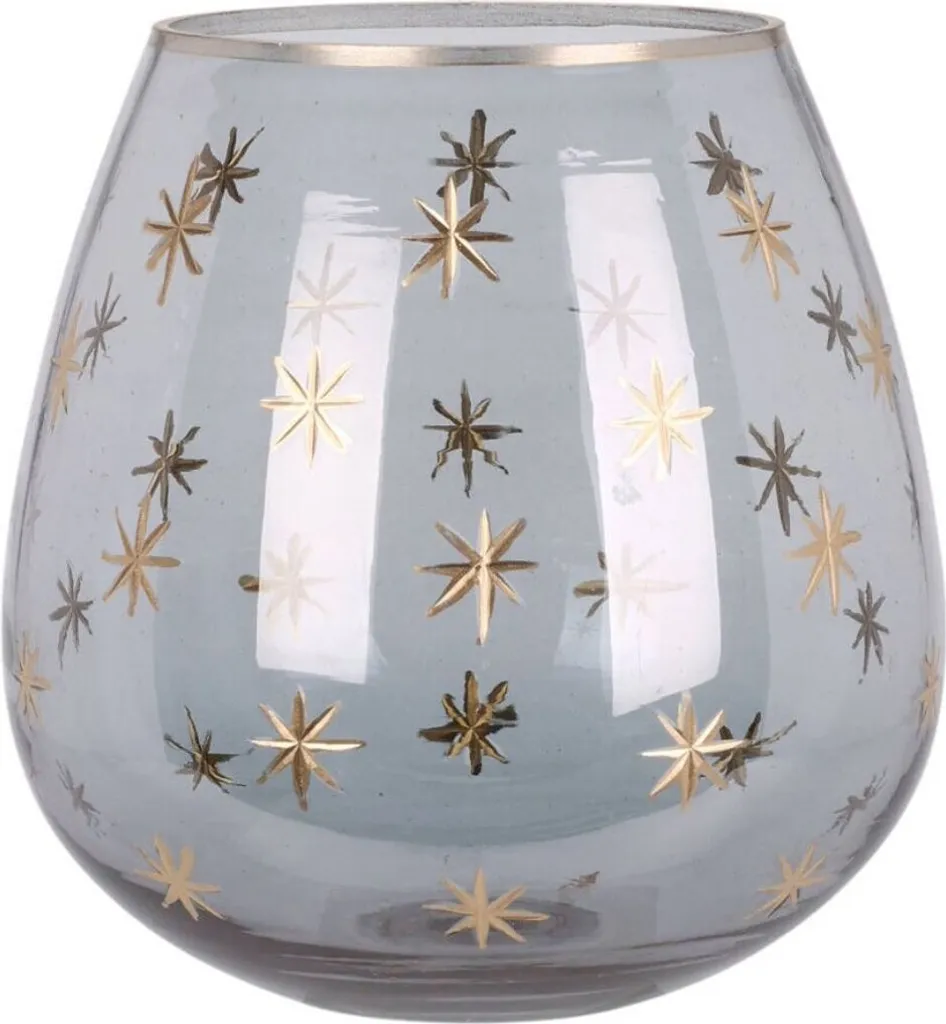 Photophore en verre de 14cm, grand support bougie pour déco de salon