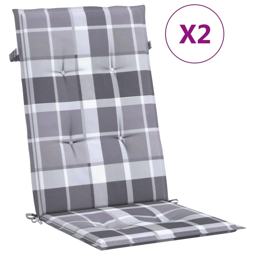 Cuscini per sedie da giardino con schienale alto 2 pezzi 120x50x3cm in tessuto