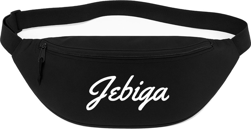 Huuraa Bauchtasche Jebiga Balkan Schriftzug 2,5 Liter Black Polyester Crossbody Bag Geschenkidee