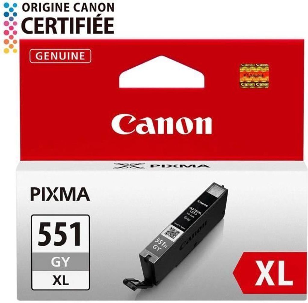 CANON CLI-551GY XL Tintenpatrone, Grau, Hohe Kapazität, für IP7250, MG5450, MG6350