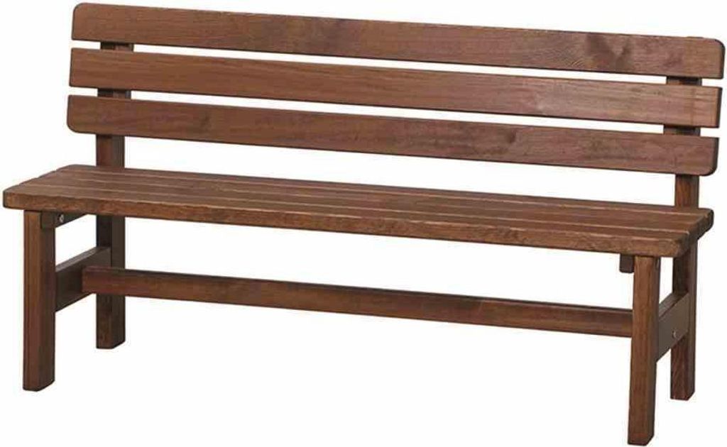 A wooden bench against a white background.