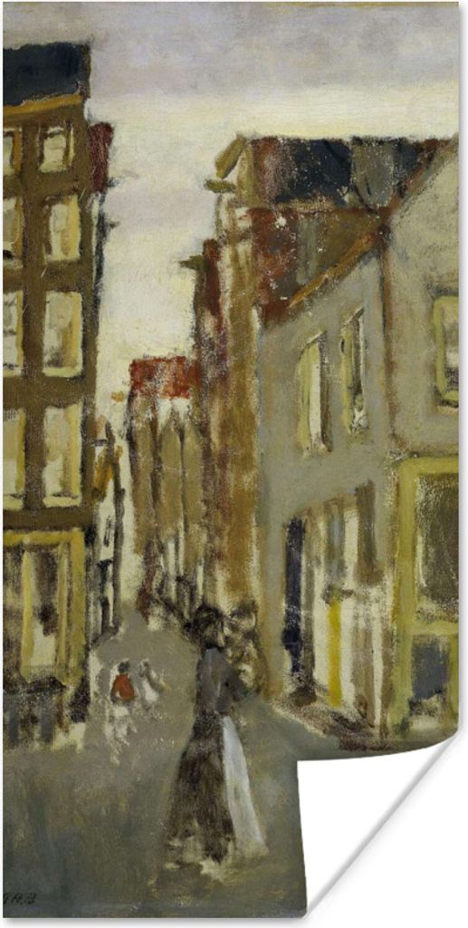 MuchoWow Poster Die Lauriergracht in der Nähe der Tweede Laurierdwarsstraat - Gemälde von George Hendrik Breitner 60x120 cm - Wandschmuck